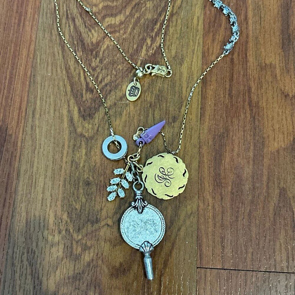Juicy Couture gold silver charm long necklace vintage